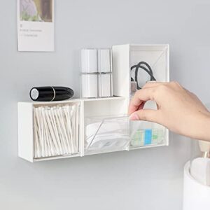 Wall Mounted Flip Storage Box, Waterproof And Dustproof Storage Box, Cotton Balls.Cotton Swabs.Cotton Wheels.Bathroom.Bedroom And Other Cosmetic Pad Storage Boxes