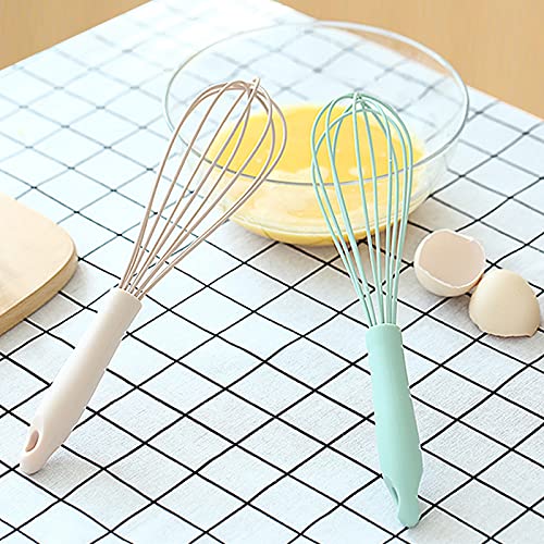 BILLIOTEAM 5 Pack Colorful Mini Silicone Kitchen Whisks,Mini Kitchen Whisk for Dough Milk Egg Blending Stirring Whisking and Beating,Hair Color,Small Craft Projects(5 Colors,6 Inches)