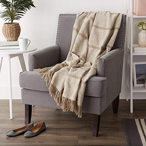 DII Stone Stripe Homespun Throw, 50x60 with 2.5" Fringe