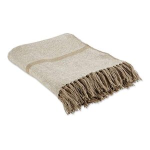 DII Stone Stripe Homespun Throw, 50x60 with 2.5" Fringe