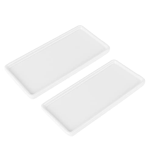 Hemoton Bath Tray for Bathtub 2pcs Bathroom Vanity Tray Ceramic Dresser Jewelry Ring Dish Kitchen Sink Countertop Organizer Plate Holder for Perfume Candles Soap Towel Bathtub Trays for Tub