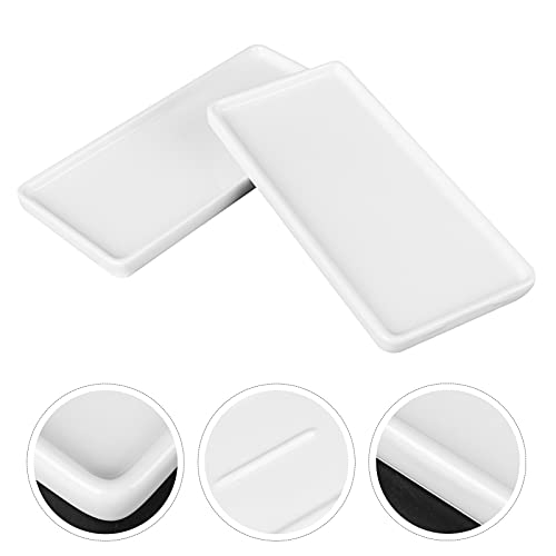 Hemoton Bath Tray for Bathtub 2pcs Bathroom Vanity Tray Ceramic Dresser Jewelry Ring Dish Kitchen Sink Countertop Organizer Plate Holder for Perfume Candles Soap Towel Bathtub Trays for Tub