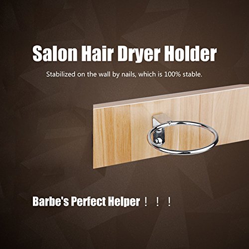 Adjustable Hair Dryer Holder, Stainless Steel Nail Mounted High Strength Hands Free Galvanized Hair Dryer Holder, for Home Bathroom