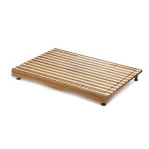 prosumer's choice stovetop cover bamboo cutting board | premium, sustainable, expands kitchen space, easy to clean - with adjustable legs and juice grooves - large