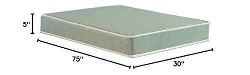 Mayton, 5-Inch Vinyl Mattress Tight Top Double Sided Medium Firm Waterproof, 75" x 30", Green