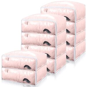 10 pcs clear sweater storage bag with zipper durable clear vinyl zippered storage bags sweater bags large capacity clothes organizer 22 x 18 x 7.5 inch for bedding, linen, blankets, comforters, toys