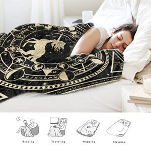 Taurus Zodiac Blanket, Taurus Zodiac Gifts for Women Moon Constellation Throw Blanket Astrology Decor Witchy Taurus Birthday Gifts Gothic Soft Microfiber Blanket 60"X50"