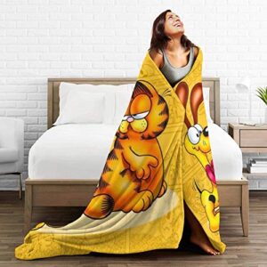 MKJIH Garfield Cartoon Cat Flannel Throw Blanket.Micro Fleece and Luxury Warm Blanket for Bed Sofa Travel Four Seasons Blanket .50 X 40 in