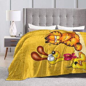 MKJIH Garfield Cartoon Cat Flannel Throw Blanket.Micro Fleece and Luxury Warm Blanket for Bed Sofa Travel Four Seasons Blanket .50 X 40 in