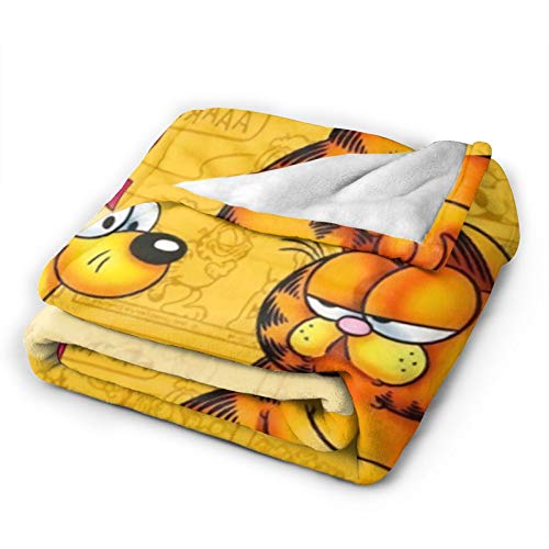 MKJIH Garfield Cartoon Cat Flannel Throw Blanket.Micro Fleece and Luxury Warm Blanket for Bed Sofa Travel Four Seasons Blanket .50 X 40 in