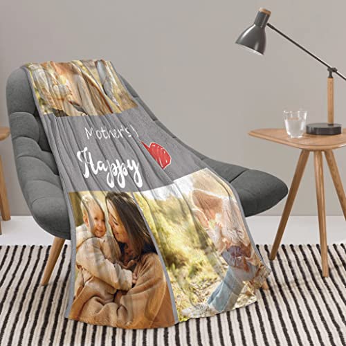 Youltar Mother Day Custom Gifts,Gifts for Mom, Custom Blanket with Photo Text, Birthday Gifts for mom from Daughter/Son,Custom Blanket with Pictures,Christmas Personalized Gift,Personalized Blanket