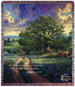 manual thomas kinkade 50 x 60-inch tapestry throw with verse, country living