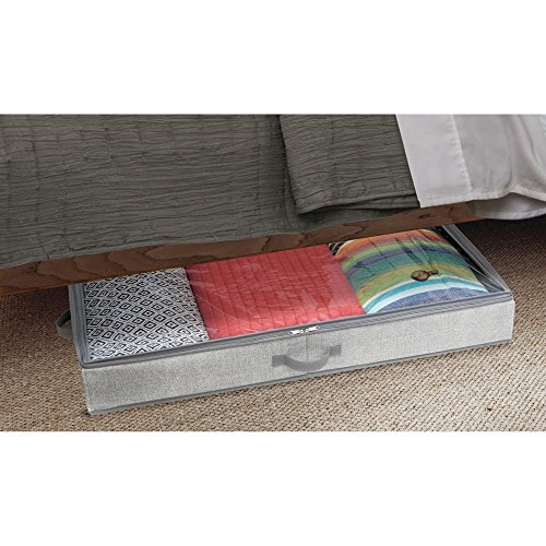 InterDesign Aldo Under Bed Storage Box for Bedroom Storage - Gray