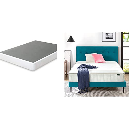 Zinus 7 Inch Metal Smart Box Spring, Full & 10 Inch Foam and Spring Mattress/CertiPUR-US Certified Foams/Mattress-in-a-Box, Full