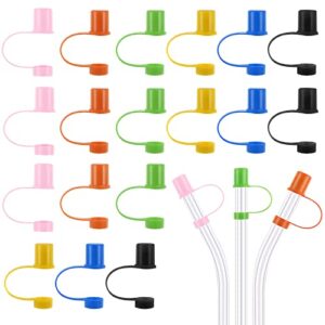 prasacco 30 pieces straw tips cover, colorful plastic drinking straw caps reusable drinking straw lids straw plug drinking dust cap drinking straw caps for 9 mm（0.35inch） straws（6 colors） (30 pcs)