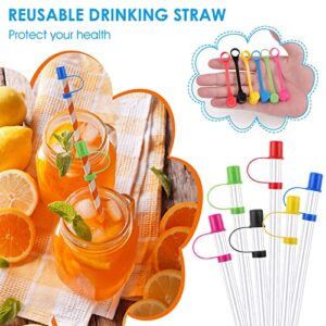 Prasacco 30 Pieces Straw Tips Cover, Colorful Plastic Drinking Straw Caps Reusable Drinking Straw Lids Straw Plug Drinking Dust Cap Drinking Straw Caps for 9 mm（0.35inch） Straws（6 Colors） (30 PCS)