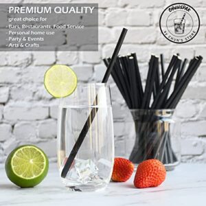 Black Paper Straws 1000 Count - 7.75" x 0.24", 100% Biodegradable & Compostable, Disposable Drinking Straws Bulk - Cocktail, Bars, Restaurants