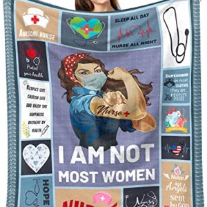 Nurse Gifts for Women, Nursing Student Gifts, Gifts for Nurses, Rn Gifts for Nurses, Nurse Practitioner Gifts for Women, Nurse Appreciation Gifts, Nurse Graduation Gift Blanket 60 "X50