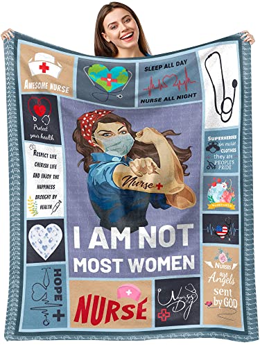 Nurse Gifts for Women, Nursing Student Gifts, Gifts for Nurses, Rn Gifts for Nurses, Nurse Practitioner Gifts for Women, Nurse Appreciation Gifts, Nurse Graduation Gift Blanket 60 "X50