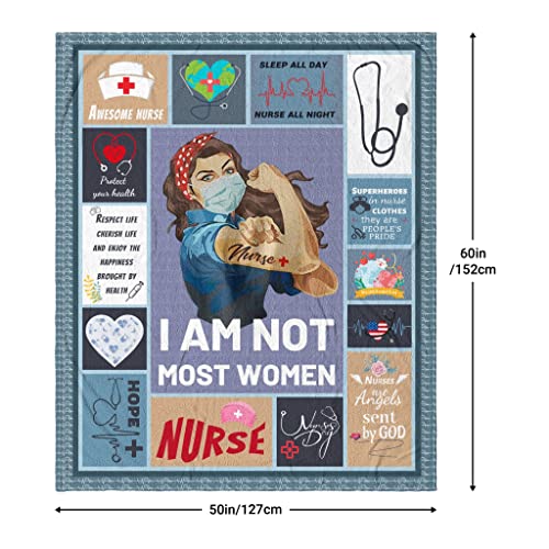 Nurse Gifts for Women, Nursing Student Gifts, Gifts for Nurses, Rn Gifts for Nurses, Nurse Practitioner Gifts for Women, Nurse Appreciation Gifts, Nurse Graduation Gift Blanket 60 "X50