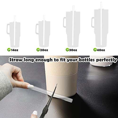 6Pcs Replacement Straws for Stanley Water Bottles, Plastic Straws Reusable Cleaning Brush Compatible with 14/20 /30/40 OZ Water Bottle, Cup Straws Drinking Reusable, Bottle Accessories (White)
