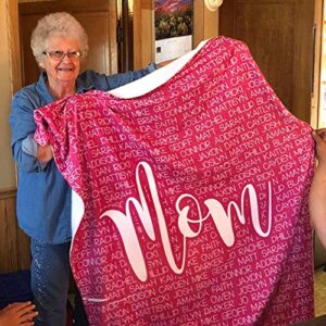 personalized name blanket for baby and adults, personalized custom throw blanket with name for mothers day, best gift for mom, dad, grandma. great gift for birthday, christmas