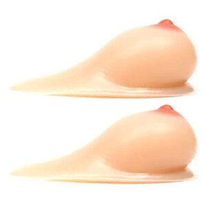 lifelike silicone breast forms woman breast enlarger mastectomy prosthesis self adhesive false breast false boobs for crossdress transvestite and cosplay,nude,c cup (800g/pair)