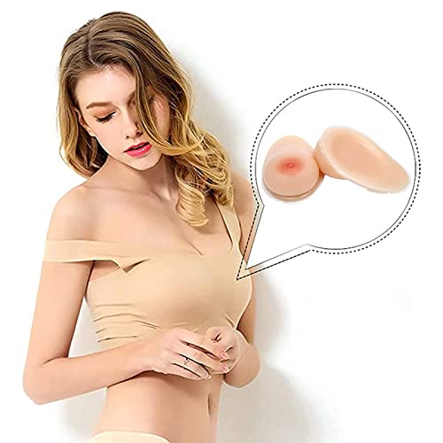 Lifelike Silicone Breast Forms Woman Breast Enlarger Mastectomy Prosthesis Self Adhesive False Breast False Boobs for Crossdress Transvestite and Cosplay,Nude,C Cup (800g/pair)