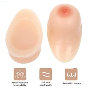 Lifelike Silicone Breast Forms Woman Breast Enlarger Mastectomy Prosthesis Self Adhesive False Breast False Boobs for Crossdress Transvestite and Cosplay,Nude,C Cup (800g/pair)