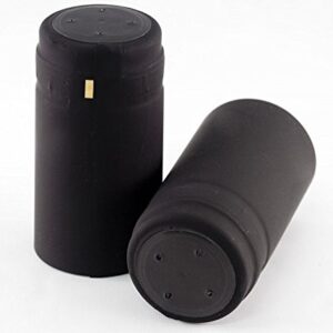 Shrink Caps for Wine Bottles - Matte Black 50 Count (31x60)