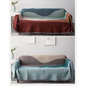 ESTELLEF Boundless Hill Sea Sofa Throw Blanket for Couch Bed Soft Decorative Woven Knit Throws Reversible Dust-Proof Line Blanket for Chair,Sofa,Living Room,Bedroom (Size : 180x260cm/70.8x102.3in)