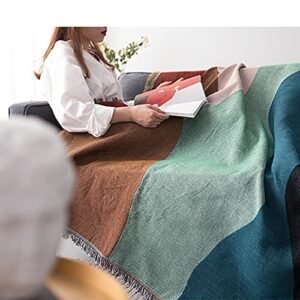 ESTELLEF Boundless Hill Sea Sofa Throw Blanket for Couch Bed Soft Decorative Woven Knit Throws Reversible Dust-Proof Line Blanket for Chair,Sofa,Living Room,Bedroom (Size : 180x260cm/70.8x102.3in)