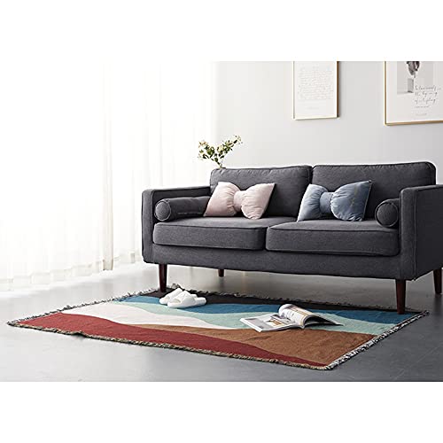 ESTELLEF Boundless Hill Sea Sofa Throw Blanket for Couch Bed Soft Decorative Woven Knit Throws Reversible Dust-Proof Line Blanket for Chair,Sofa,Living Room,Bedroom (Size : 180x260cm/70.8x102.3in)