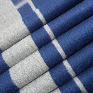 State Cashmere Reversible Throw Blanket with Fringes - Ultra Soft Accent Blanket for Couch, Sofa & Bed - Made with Merino Wool & Cashmere Sourced from Inner Mongolia - (Navy/Heather Grey, 70"x50")