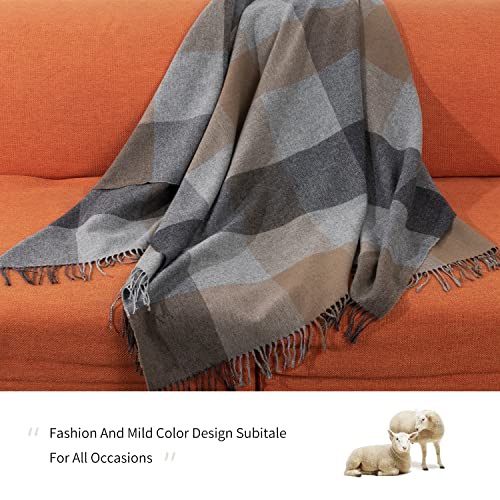 Farridoro Lambswool Fringe Lightweight Throw Blanket 51inches with 78inches All Season Use Soft Throw Blankets for Bed Couch Sofa Camping Chair Outdoor