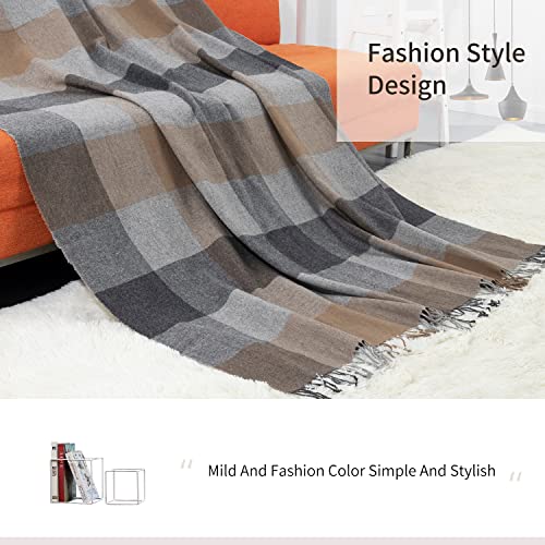 Farridoro Lambswool Fringe Lightweight Throw Blanket 51inches with 78inches All Season Use Soft Throw Blankets for Bed Couch Sofa Camping Chair Outdoor