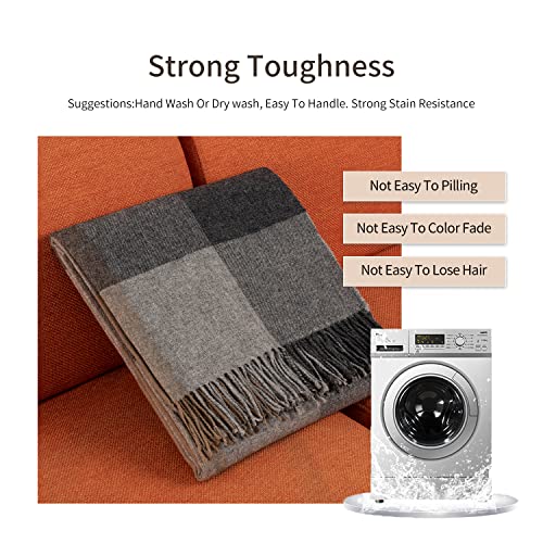 Farridoro Lambswool Fringe Lightweight Throw Blanket 51inches with 78inches All Season Use Soft Throw Blankets for Bed Couch Sofa Camping Chair Outdoor