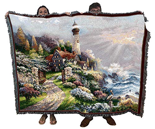 Pure Country Weavers Coastal Splendor Blanket by James Lee - Scenic Gift Tapestry Throw Woven from Cotton - Made in The USA (72x54)