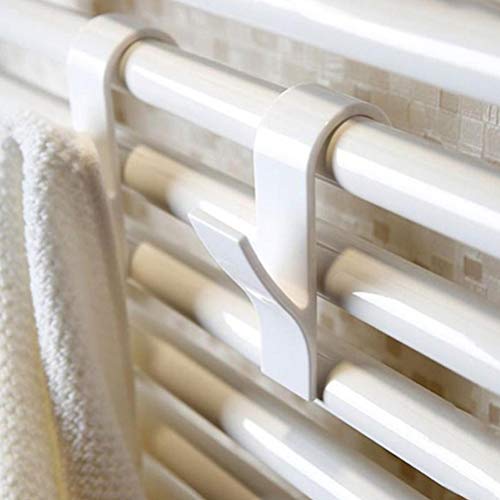 TOPINCN Heated Towel Rack, White Bathroom Radiator Hanger for Heated Towel Radiator Rail Clothes Hanger Bath Hook Holder