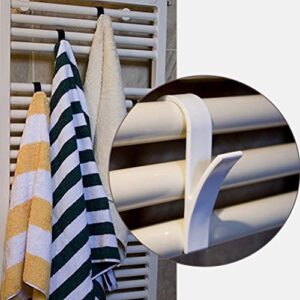 TOPINCN Heated Towel Rack, White Bathroom Radiator Hanger for Heated Towel Radiator Rail Clothes Hanger Bath Hook Holder