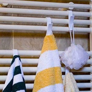 TOPINCN Heated Towel Rack, White Bathroom Radiator Hanger for Heated Towel Radiator Rail Clothes Hanger Bath Hook Holder