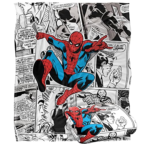 Marvel Spider-Man Retro Comic Collage Silky Touch Super Soft Throw Blanket 50" x 60"