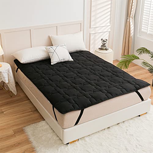 A Nice Night Mattress Topper Mattress Pad Cover Fluffy Down Alternative Bed Topper,Extra Deep Fits 8-18 Inches Bed Cover(Black, Queen)