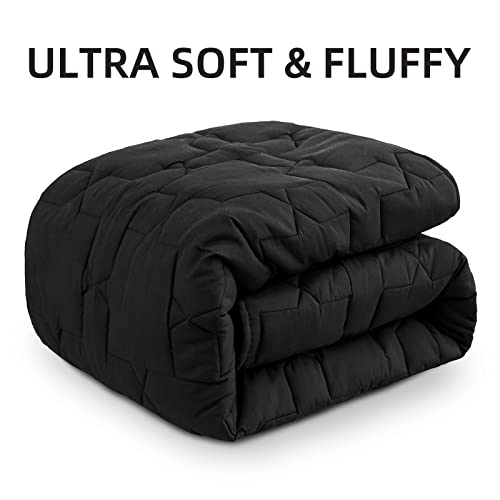 A Nice Night Mattress Topper Mattress Pad Cover Fluffy Down Alternative Bed Topper,Extra Deep Fits 8-18 Inches Bed Cover(Black, Queen)