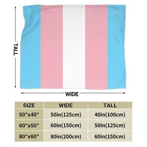 Transgender Pride Flag Fleece Throw Blanket Plush Soft Throw for Bed Sofa, 80 in x 60 in