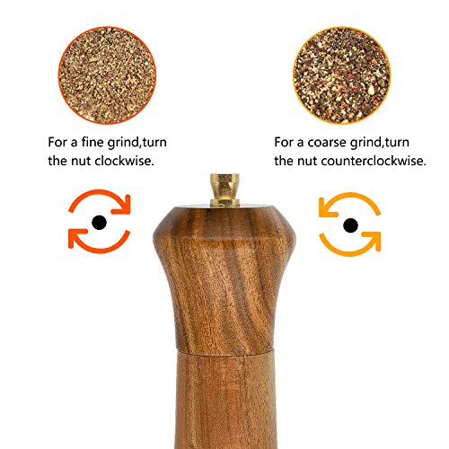 Wood salt and pepper grinders set, pepper Mill with Adjustable Coarsenesssalt and pepper grinder shaker Tableware Gifts,Father's day gift