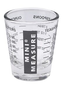 kolder mini measure heavy glass, 20-incremental measurements multi-purpose liquid and dry measuring shot glass, black