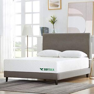 queen size memory foam mattress, softsea 12 inch gel infused mattress bed in a box, breathable cooling-gel mattress