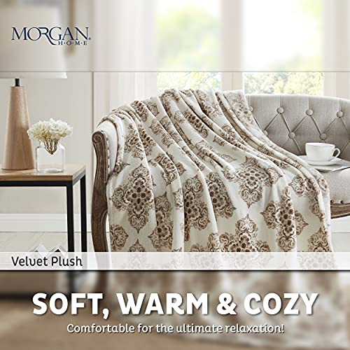 Morgan Home Fashions Velvet Plush Throw Blanket- Soft, Warm and Cozy, Lightweight for All Year Round Use 50 x 60/ 50 x 70 Inches Soft Velvet Plush in Many Styles (Autumn Owl)