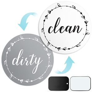 dishwasher magnet clean dirty sign: works on stainless steel non magnetic dish washers - 3.15" - includes magnetic piece with adhesive - farmhouse kitchen accessories decor, apartment necessities